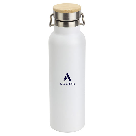 Vacuum Bottle with Bamboo Lid - 20 oz